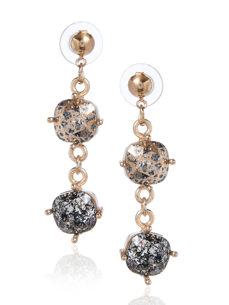 Crystal Rose & Black Patina Swarovski Earrings