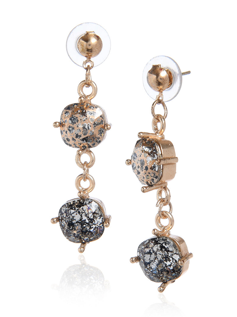 Crystal Rose & Black Patina Swarovski Earrings