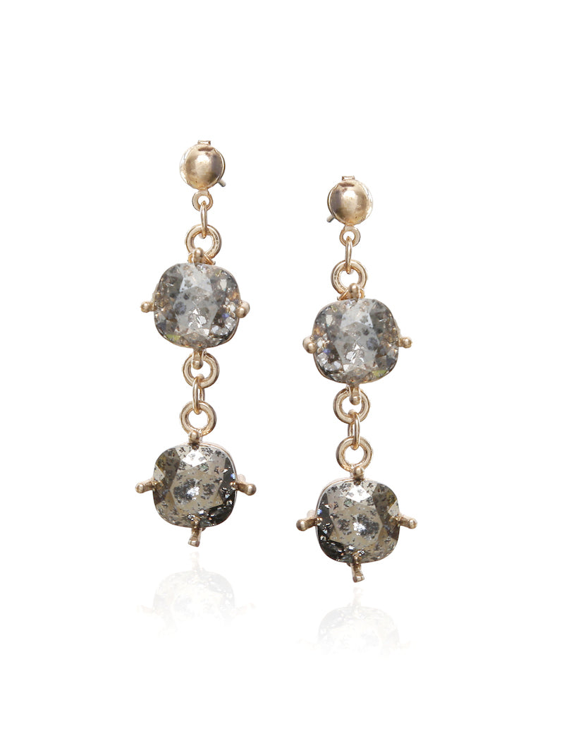 Swarovski Earrings with Crystal & Rose Patina