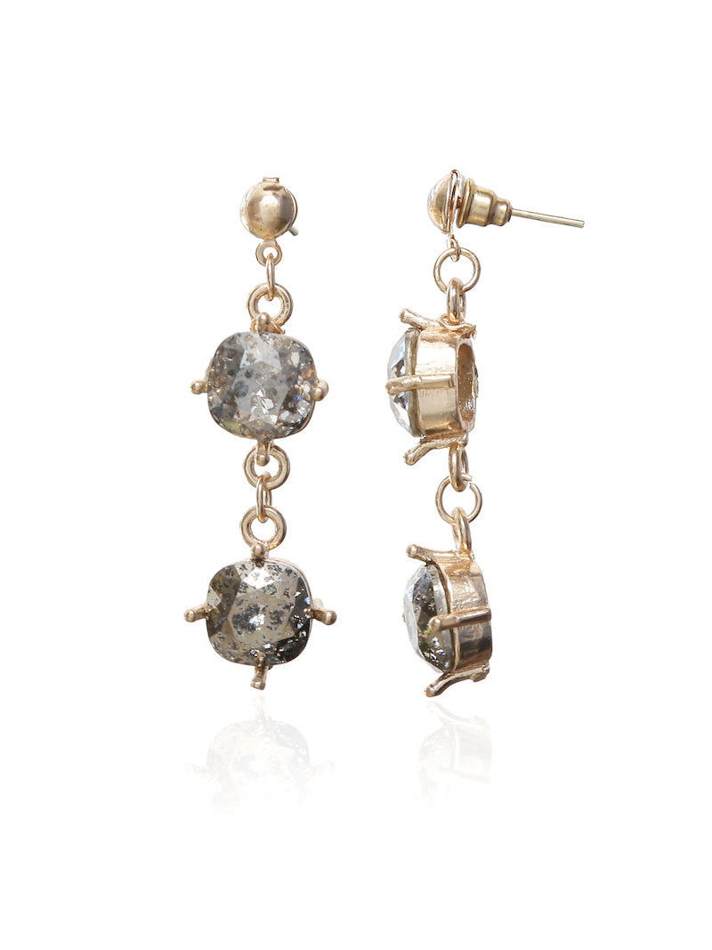 Swarovski Earrings with Crystal & Rose Patina