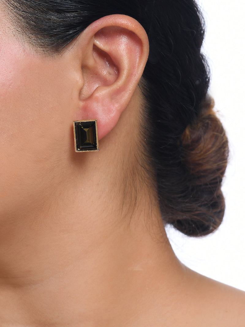 Elegant  Swarovski  Earrings with Crystal Jet Stone