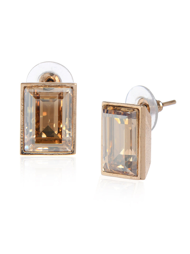 Golden Shadow Earrings with Swarovski Stone