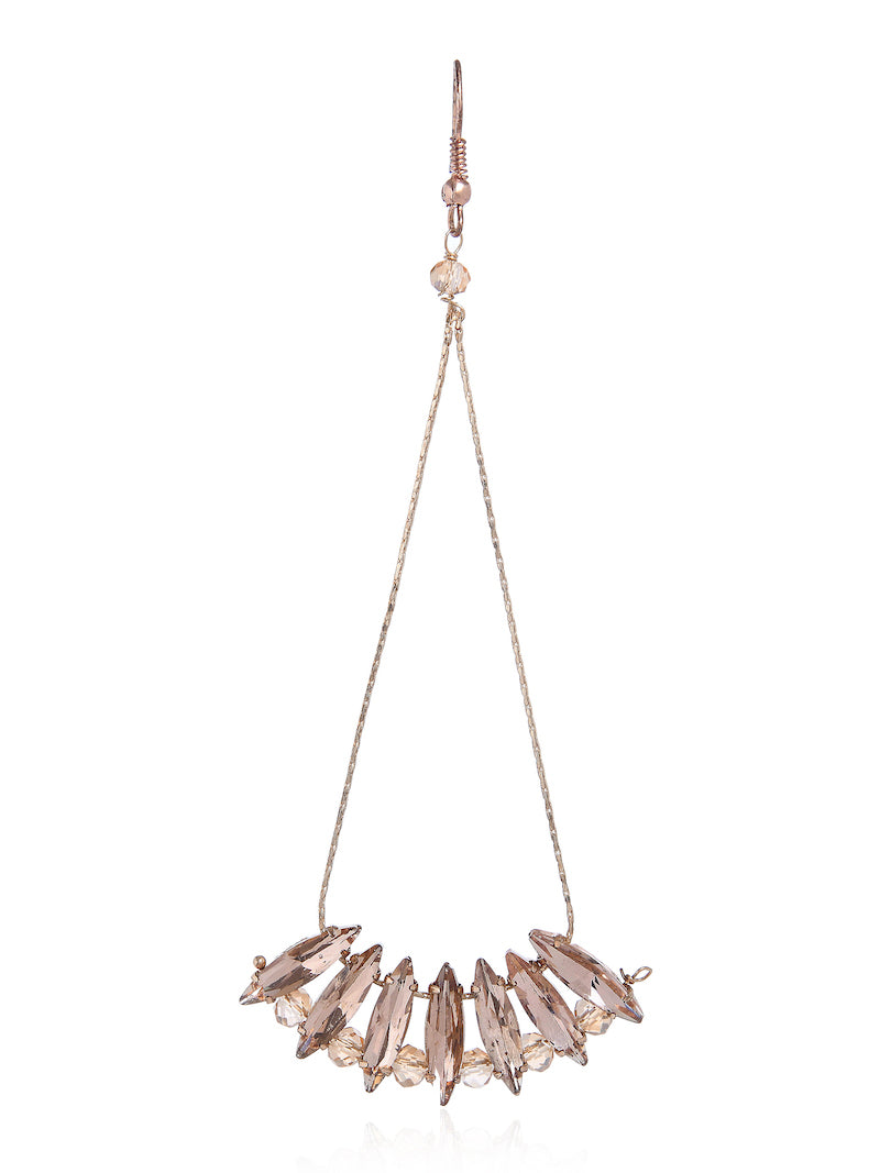 Designer Metallic Chain Earrings with Glass Crystals