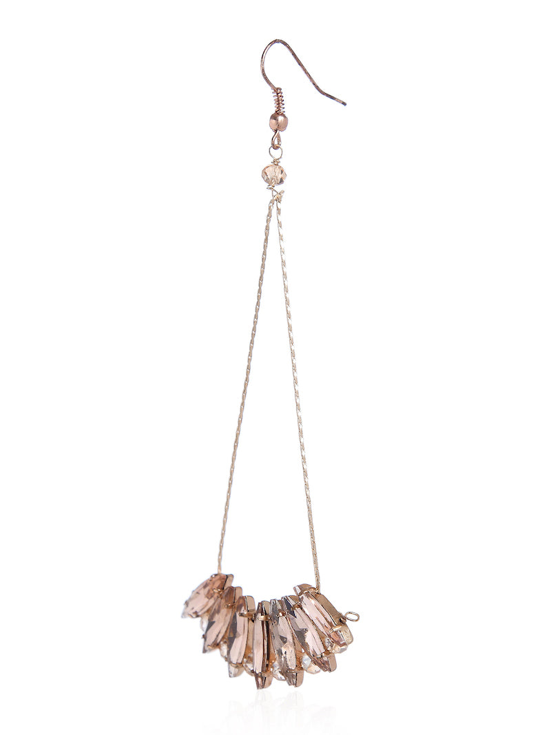 Designer Metallic Chain Earrings with Glass Crystals