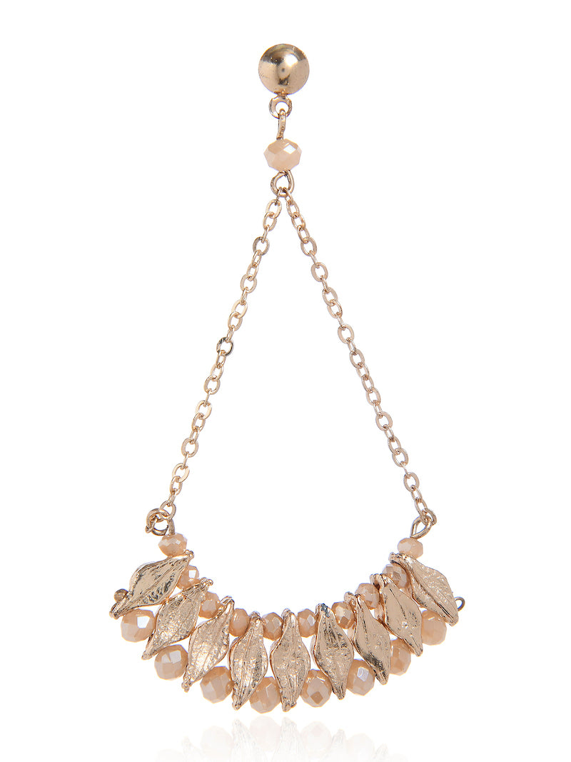 Designer Earrings with Glass Beads (Rose gold finish)