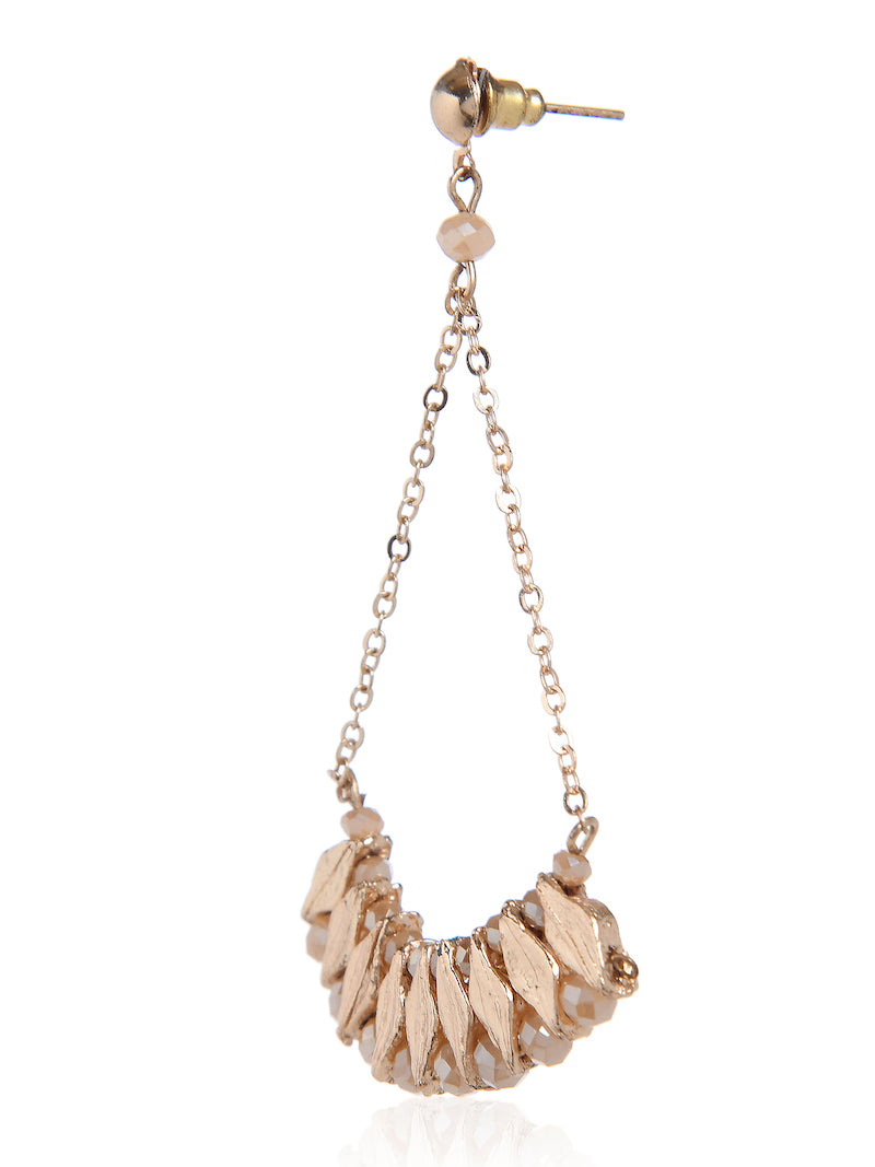 Designer Earrings with Glass Beads (Rose gold finish)