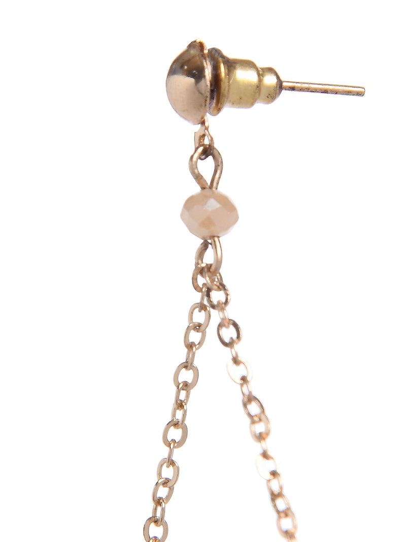 Designer Earrings with Glass Beads (Rose gold finish)