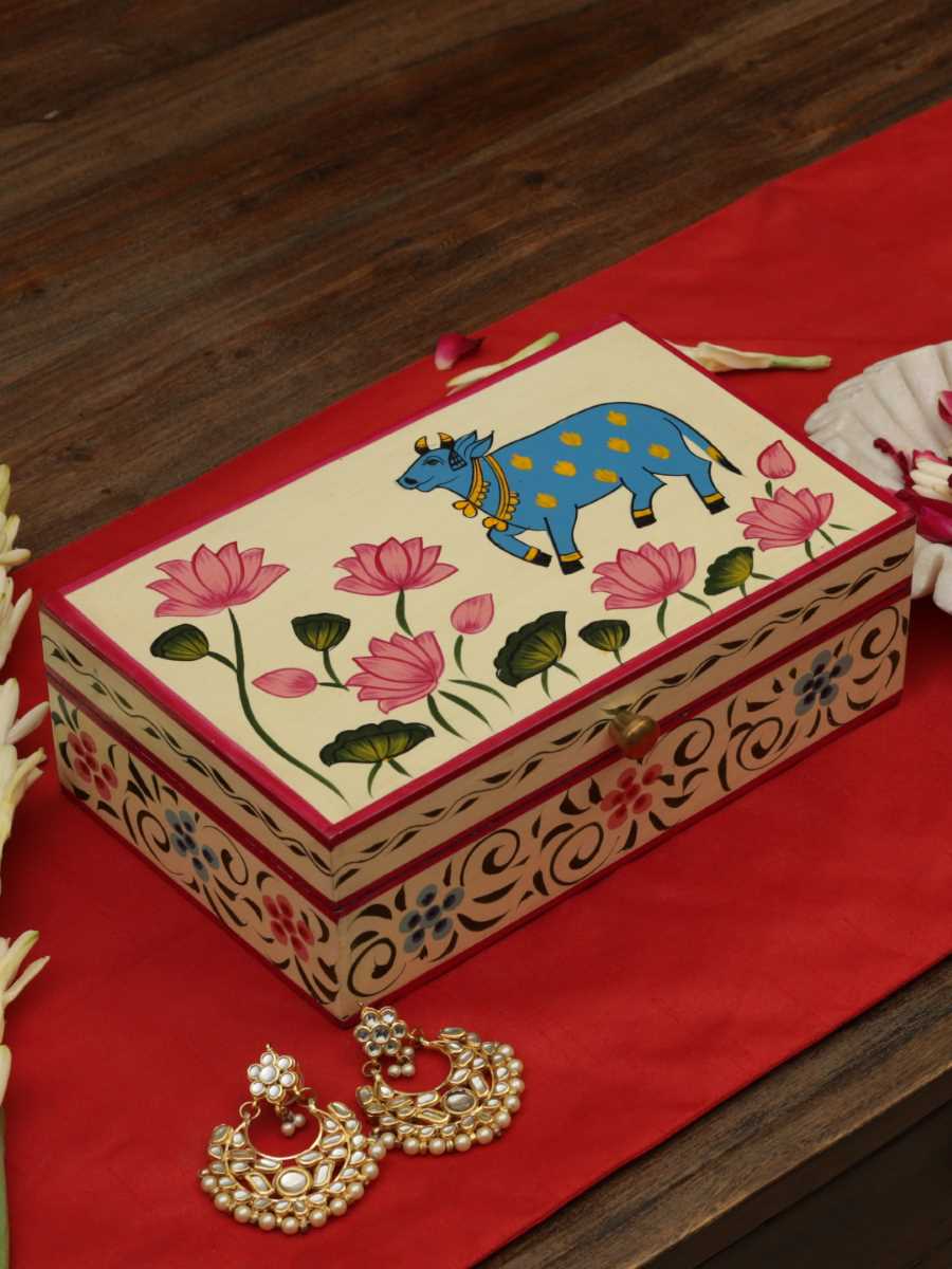 Pichwai Cow Painted Box