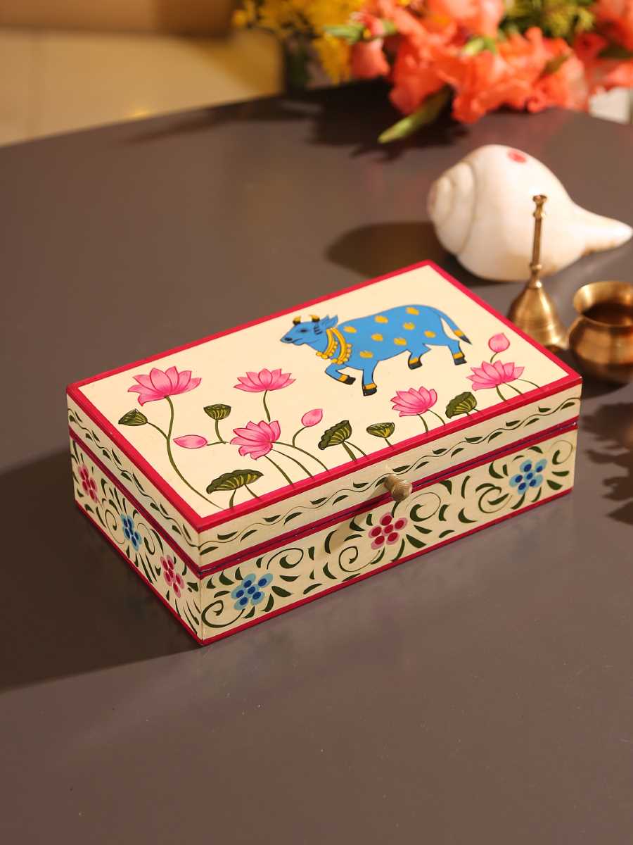 Pichwai Cow Painted Box