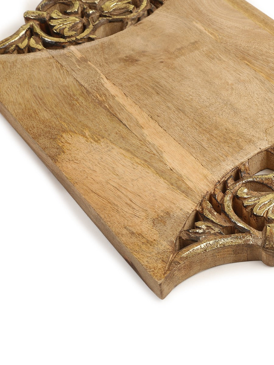 Antique Gold Foiled Hand Carved Cheese cum Chopping Board