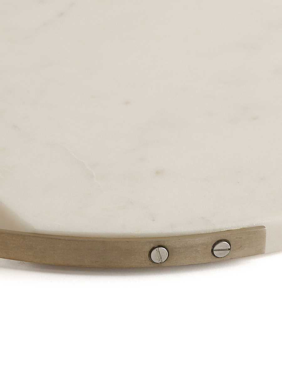 Marble Chopping Board With Golden Metal Rim Handle & Cheese Tool Set