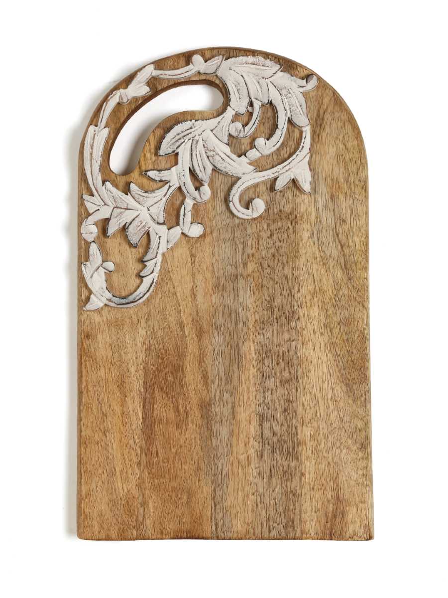 White Flower Wooden Carved Chopping / Cheese Board