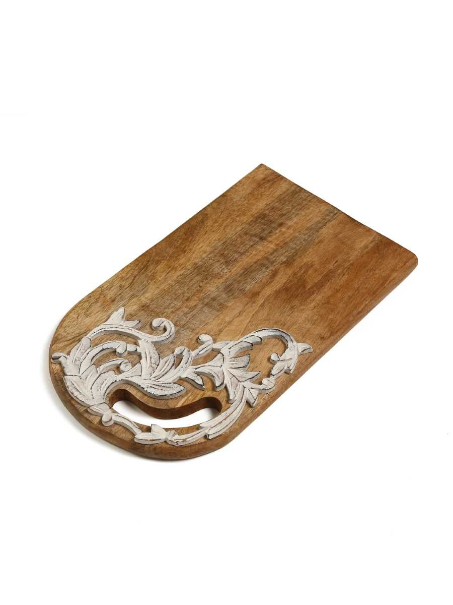 White Flower Wooden Carved Chopping / Cheese Board