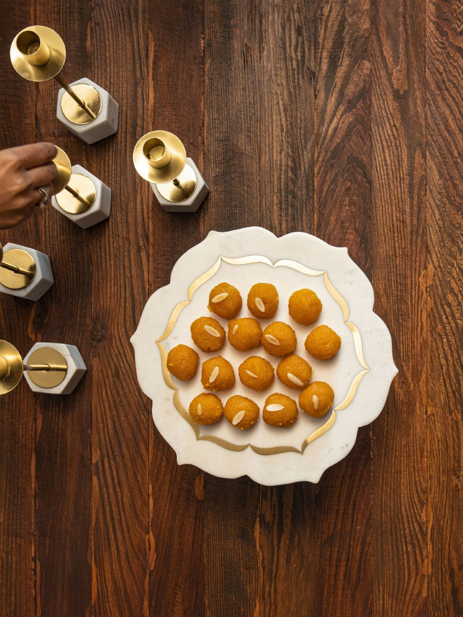 Marble Inlay Cake Stand