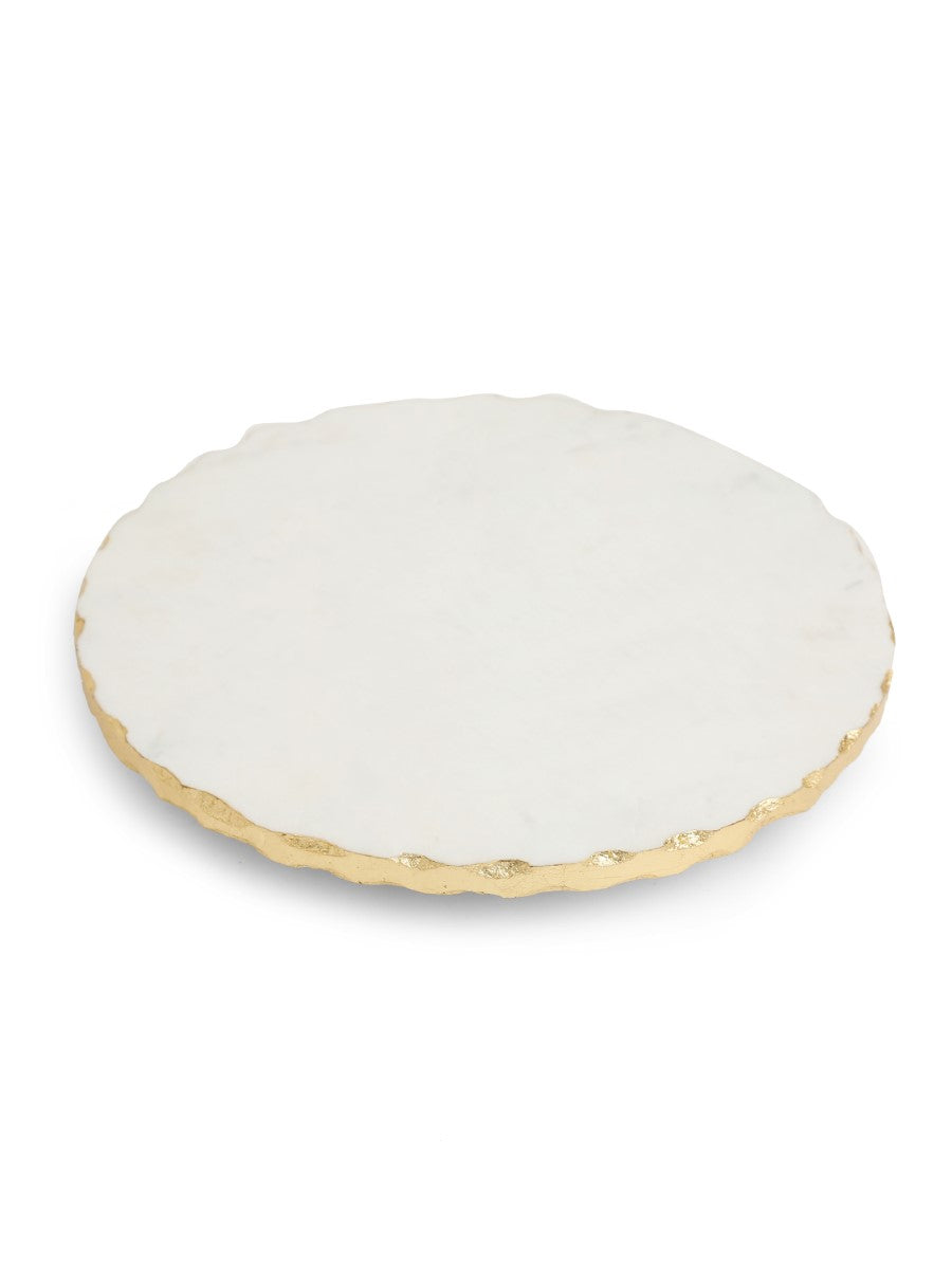 Marble Cake Stand With Gold Foiled Edges