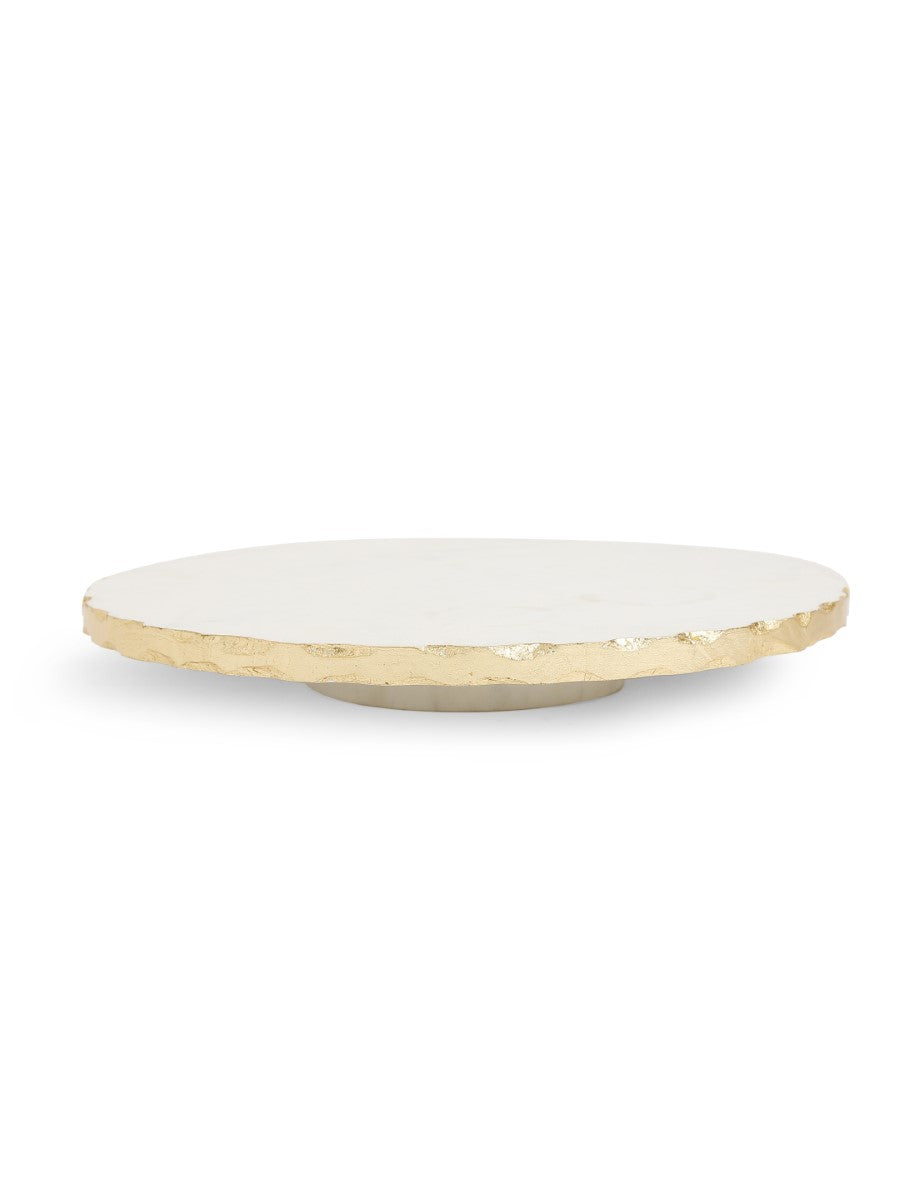 Marble Cake Stand With Gold Foiled Edges