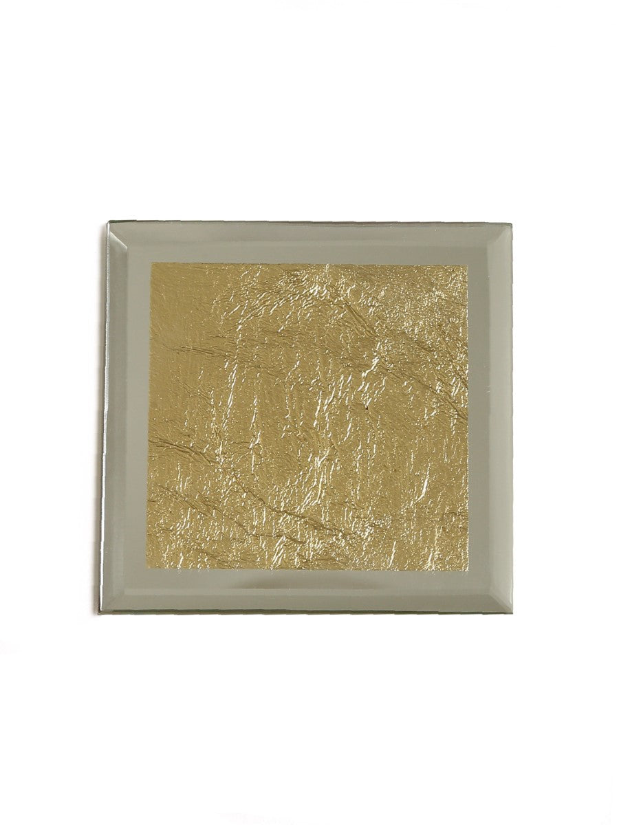 Mirror Glass Gold Foiled Coasters (Set of 4)