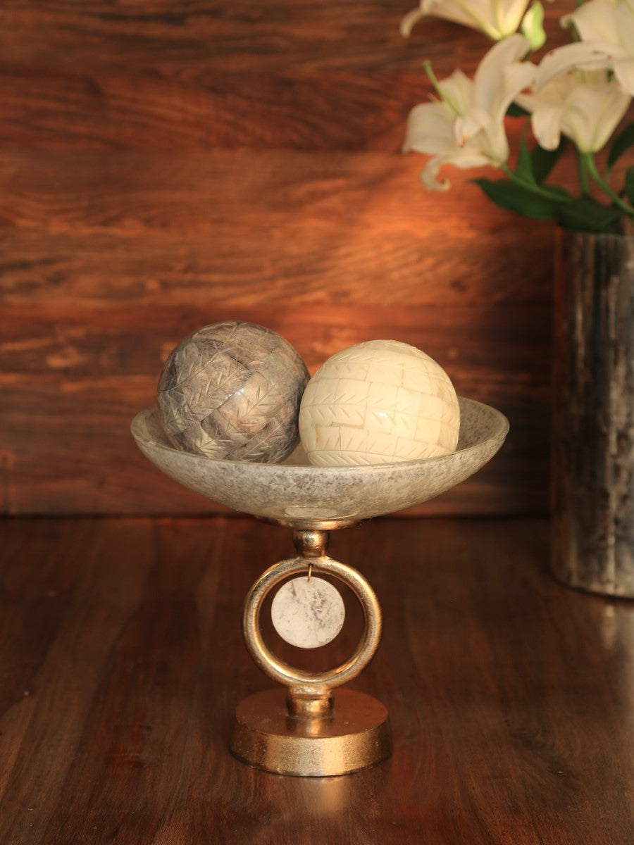 Ivory & Gold Decorative Bowl