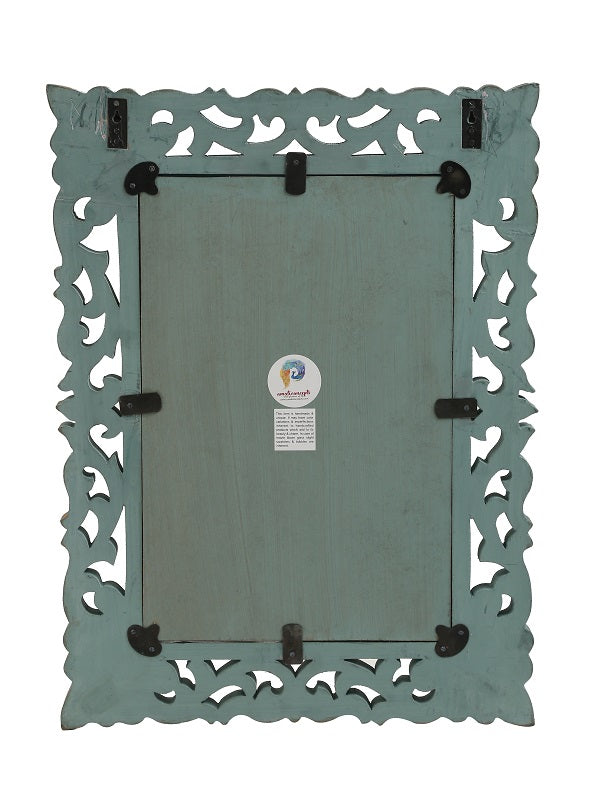 Green Vintage Style MDF Mirror in Distress Finish