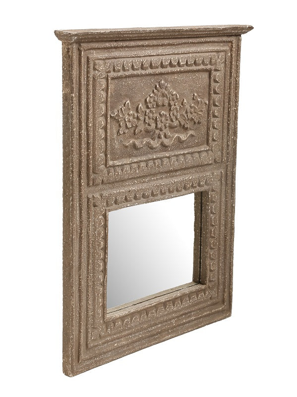 Brown Distress Finish French Style MDF Mirror