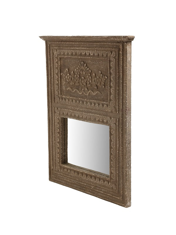 Brown Distress Finish French Style MDF Mirror