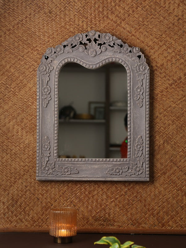 Grey French Style MDF Mirror In Distress Finish