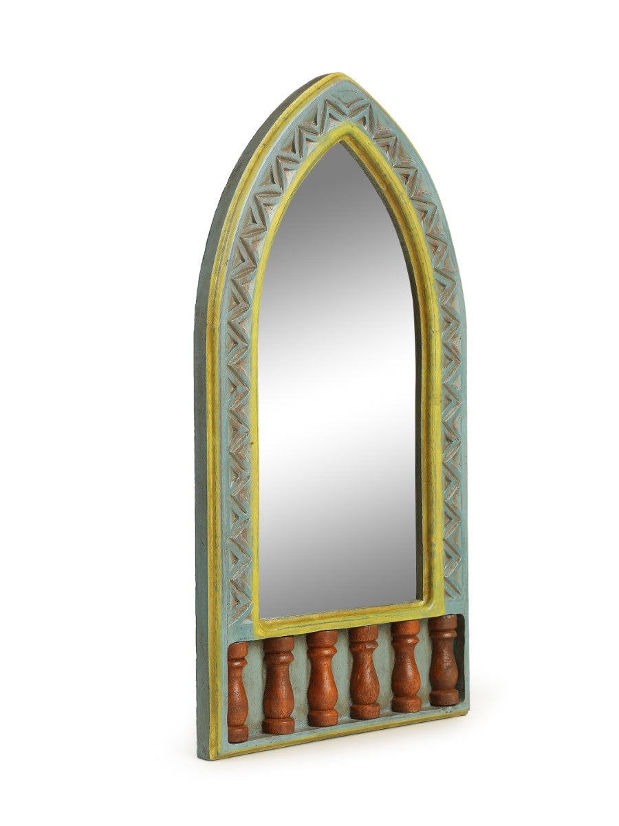 Hand Crafted Mirror In Rustic Green Finish