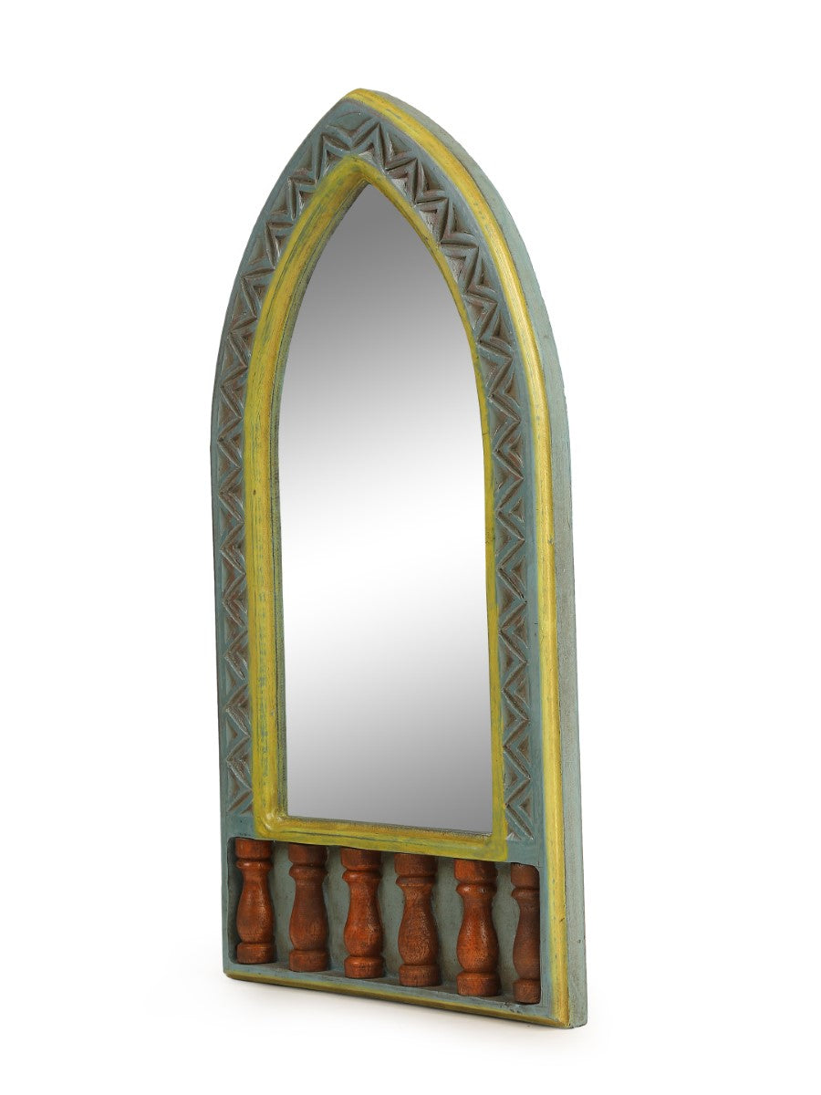 Hand Crafted Mirror In Rustic Green Finish