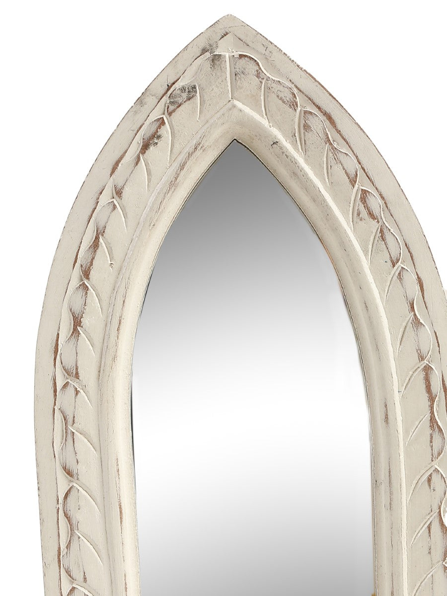 Hand Crafted Mirror In White Distress Finish