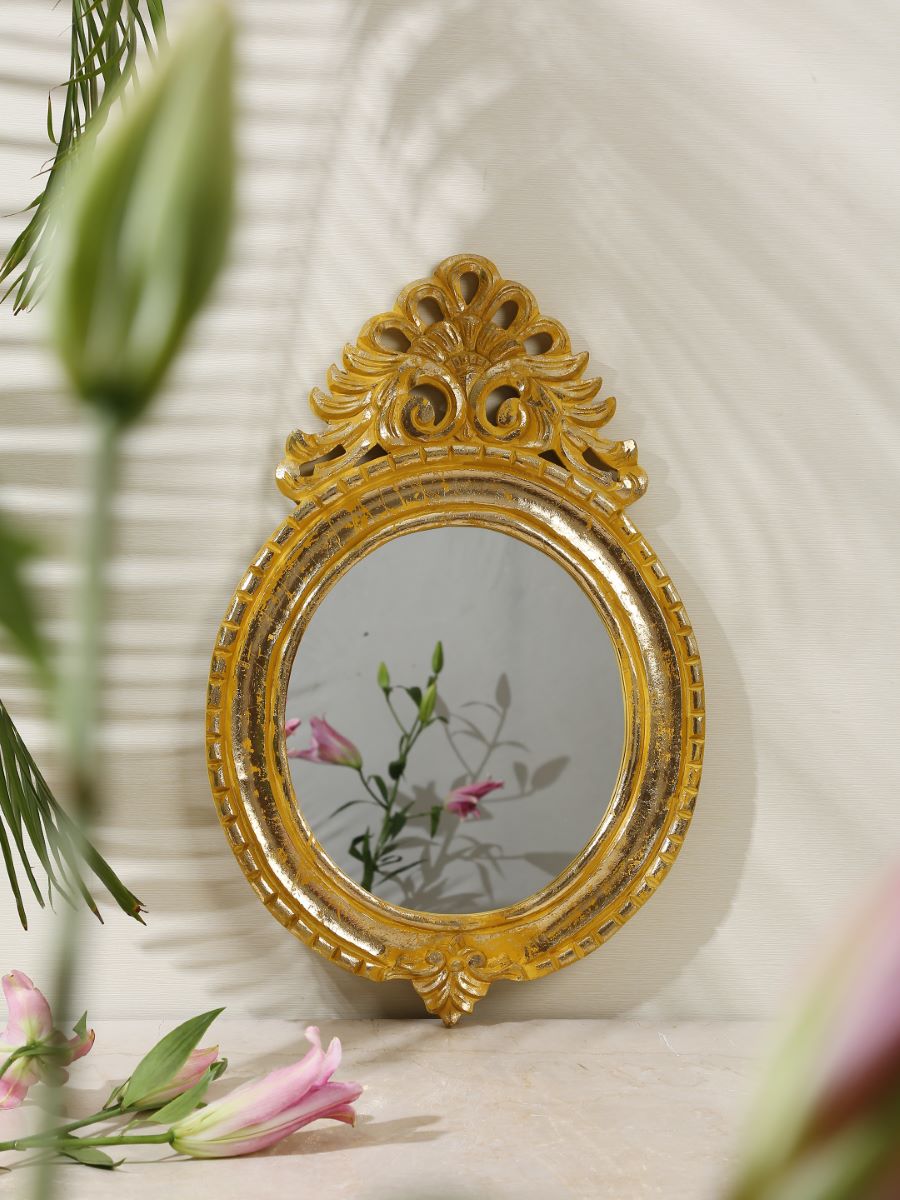 Yellow Mirror With Gold Foiling