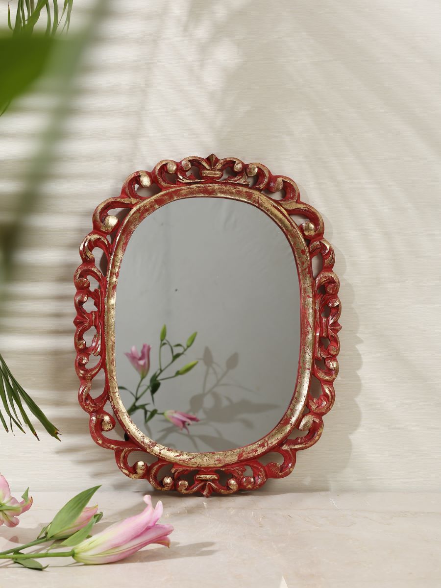 Red Mirror With Gold Foiling