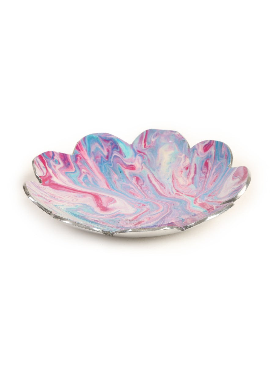 Enameled Platters Lilac & Blue (Set Of 2)