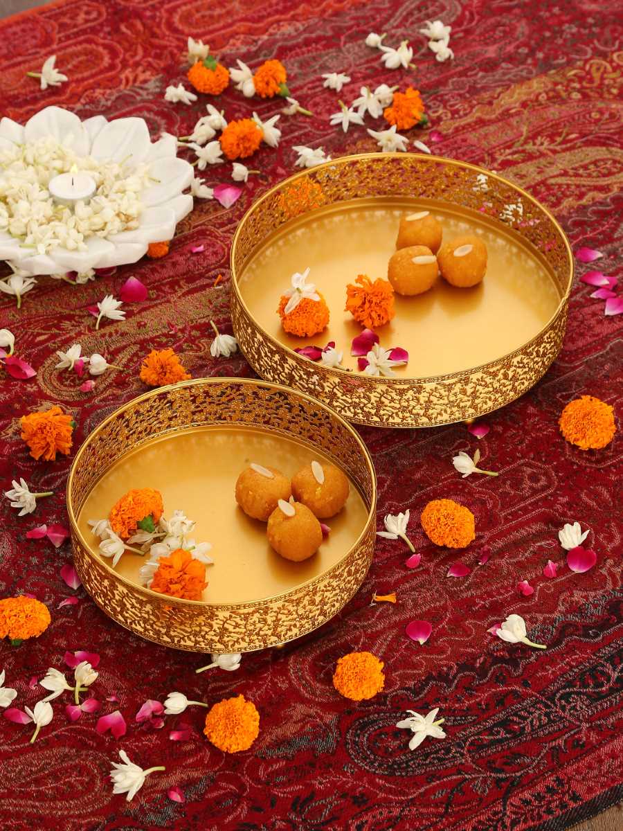 Matt Gold Platter (Set Of 2)