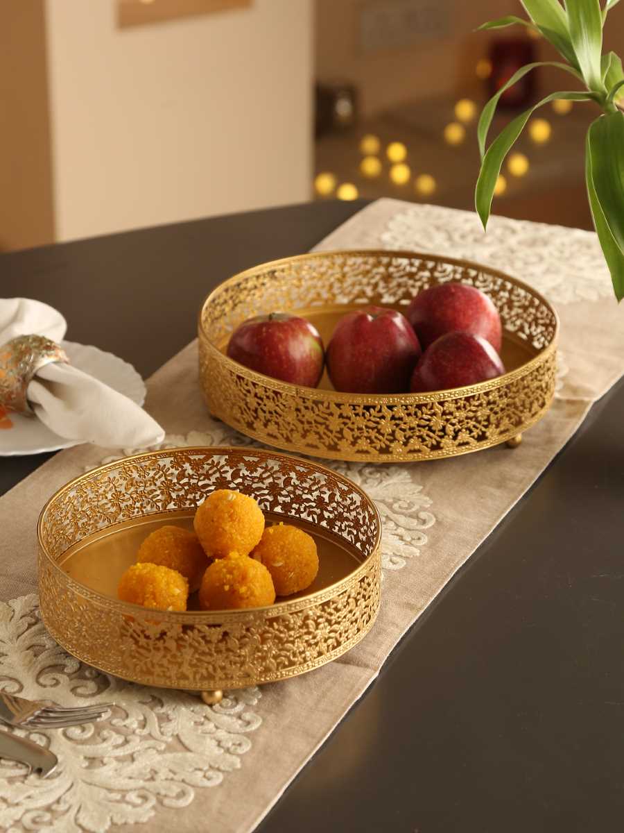 Matt Gold Platter (Set Of 2)