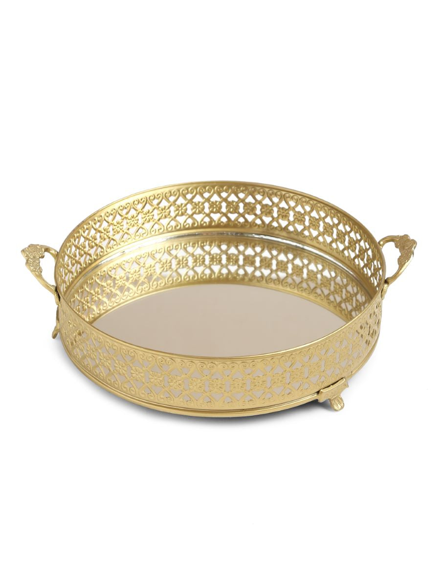 Mirror Platter With Handles