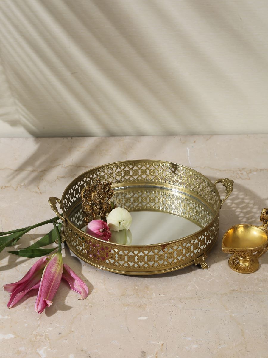 Mirror Platter With Handles