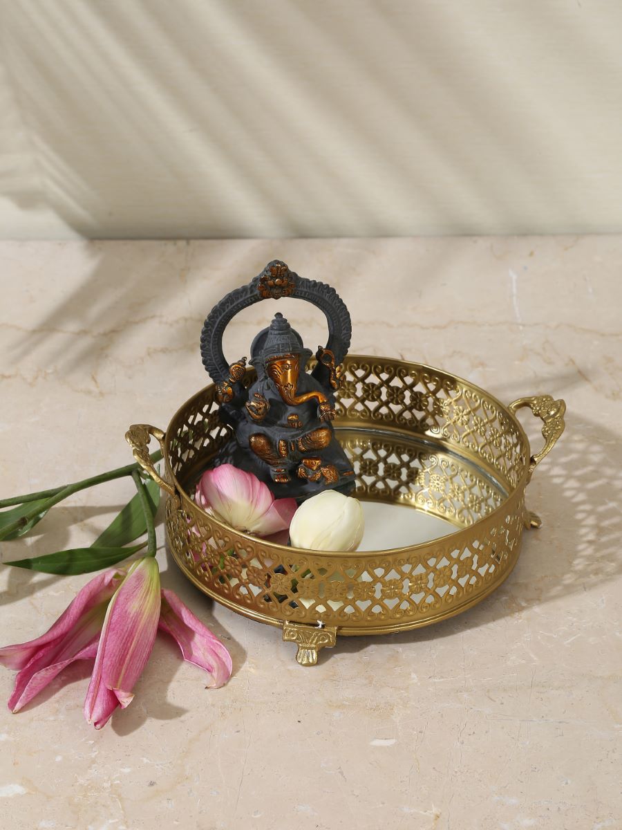 Mirror Platter With Handles