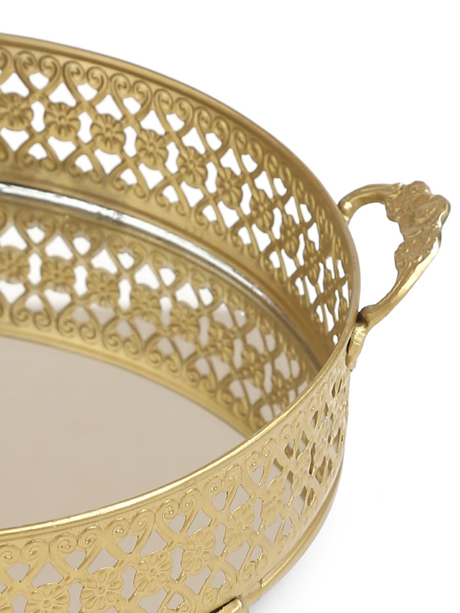 Mirror Platter With Handles