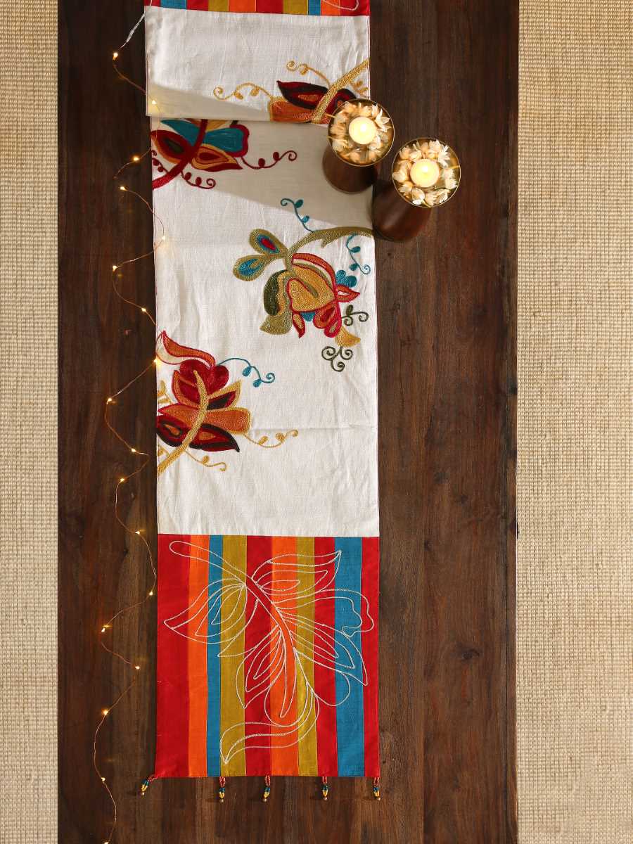 Multicolor Embroidered Table Runner