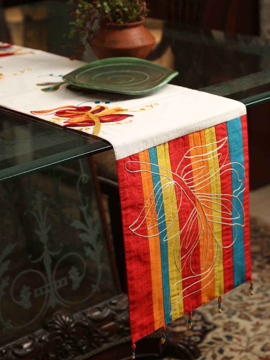 Multicolor Embroidered Table Runner