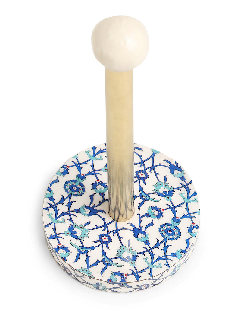 Kitchen Napkin Holder with Blue Flower Design