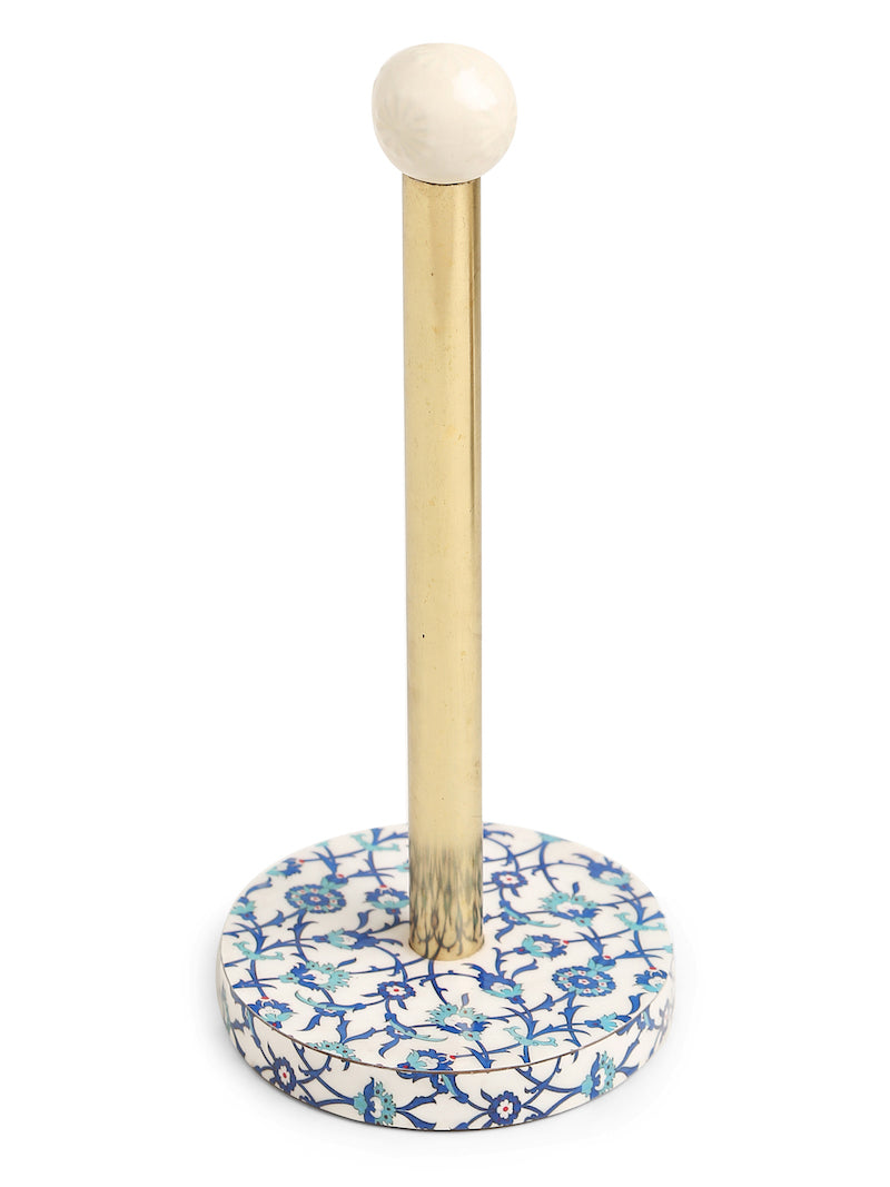 Kitchen Napkin Holder with Blue Flower Design