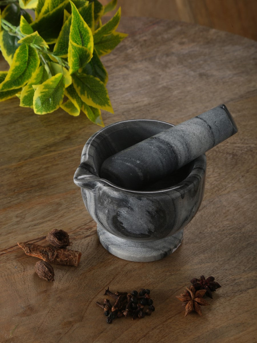 Grey Marble Mortar & Pestel