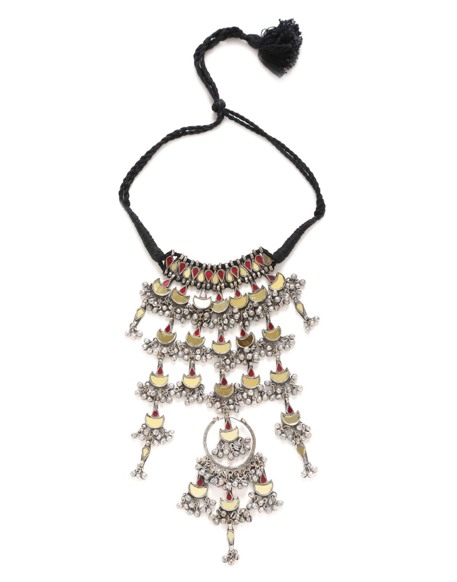 Multicolor Glass Tassels Necklace