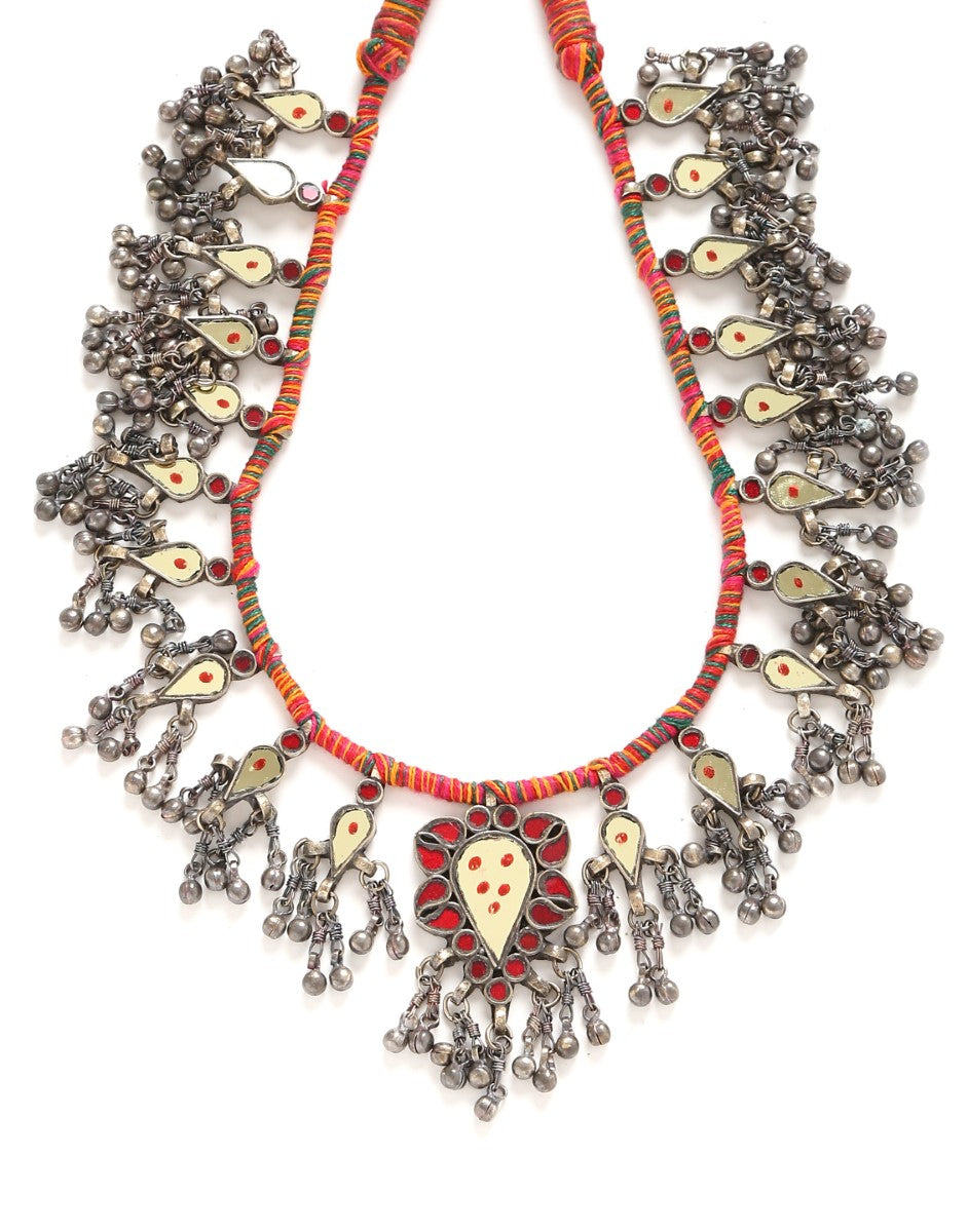 Glass Necklace with Ghungroos