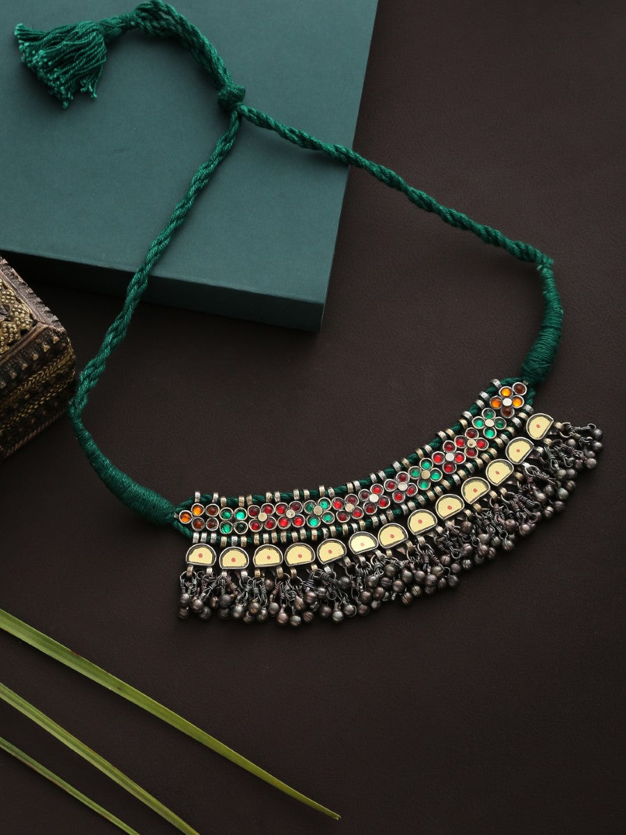 Multicolor Glass Choker Necklace