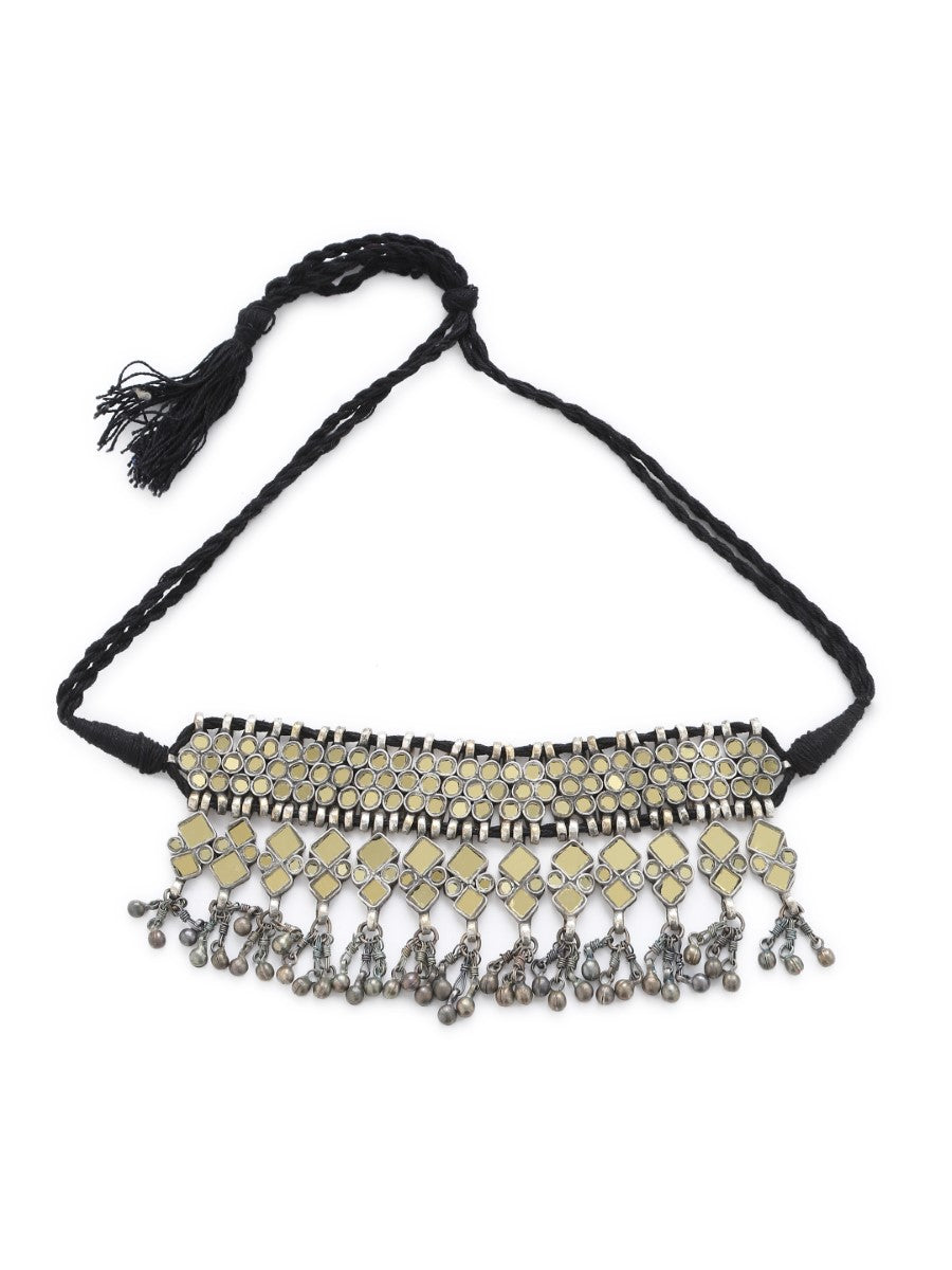 Gold Tone Mirror Glass Choker