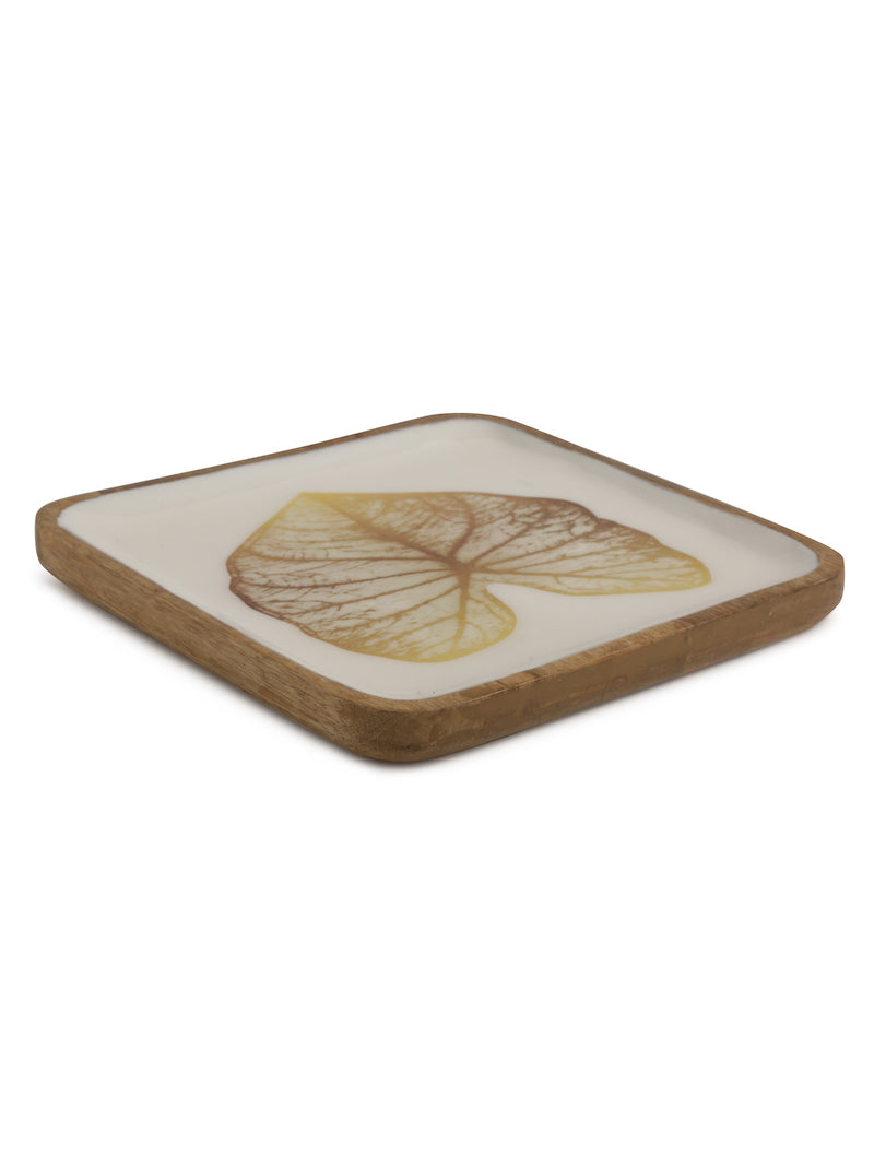 Gold Leaf Design Platter with Enamel Finish