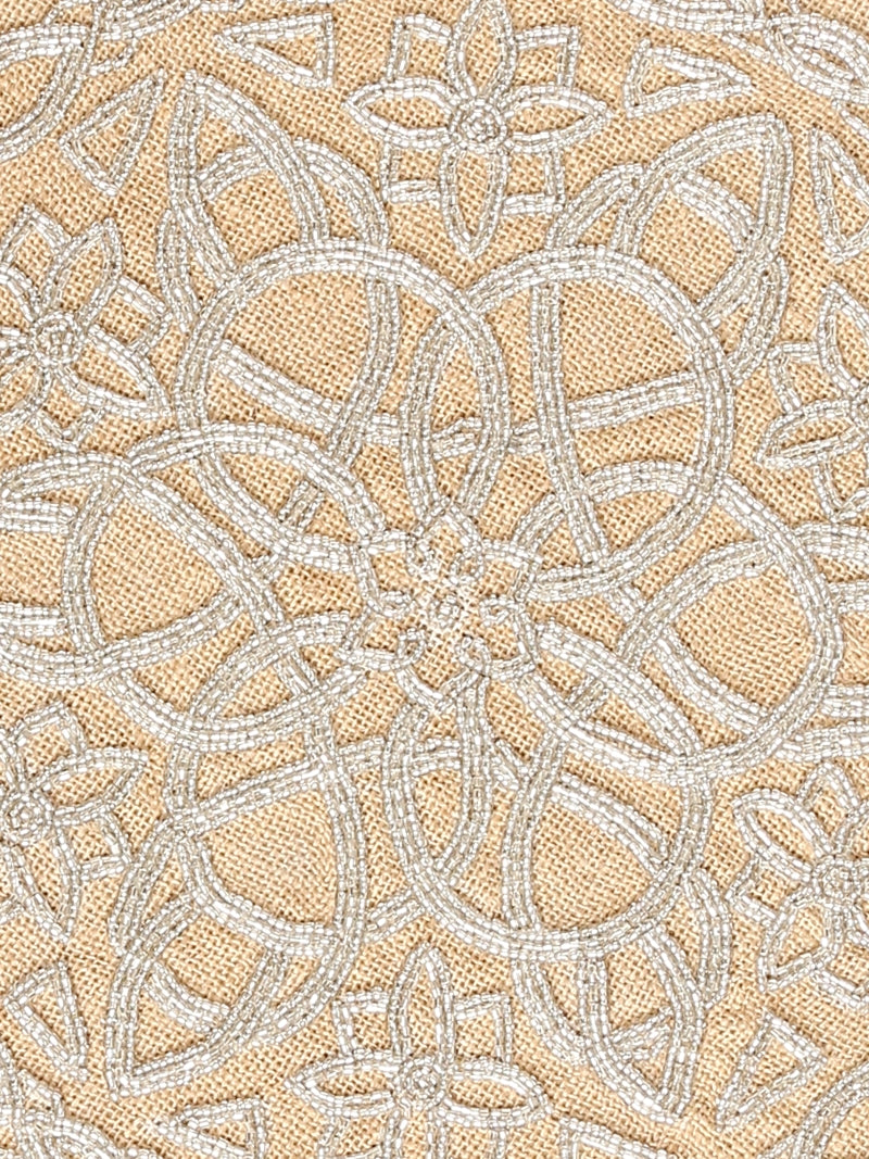 Jute Handmade Placemat with Silver Tone Beads