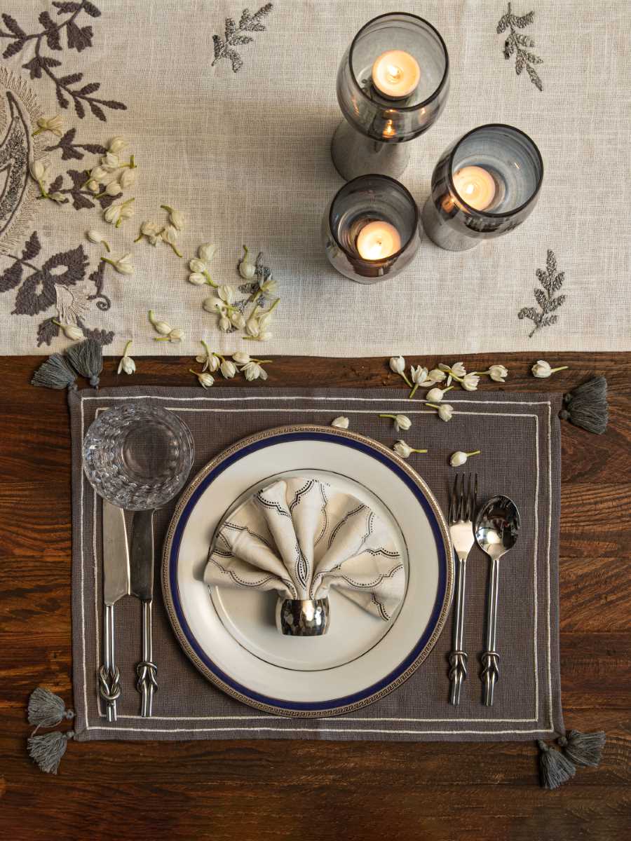 Handmade Grey Placemats (Set Of 4)